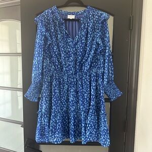 Sugarlips Vivid Blue Patterned Mini Dress